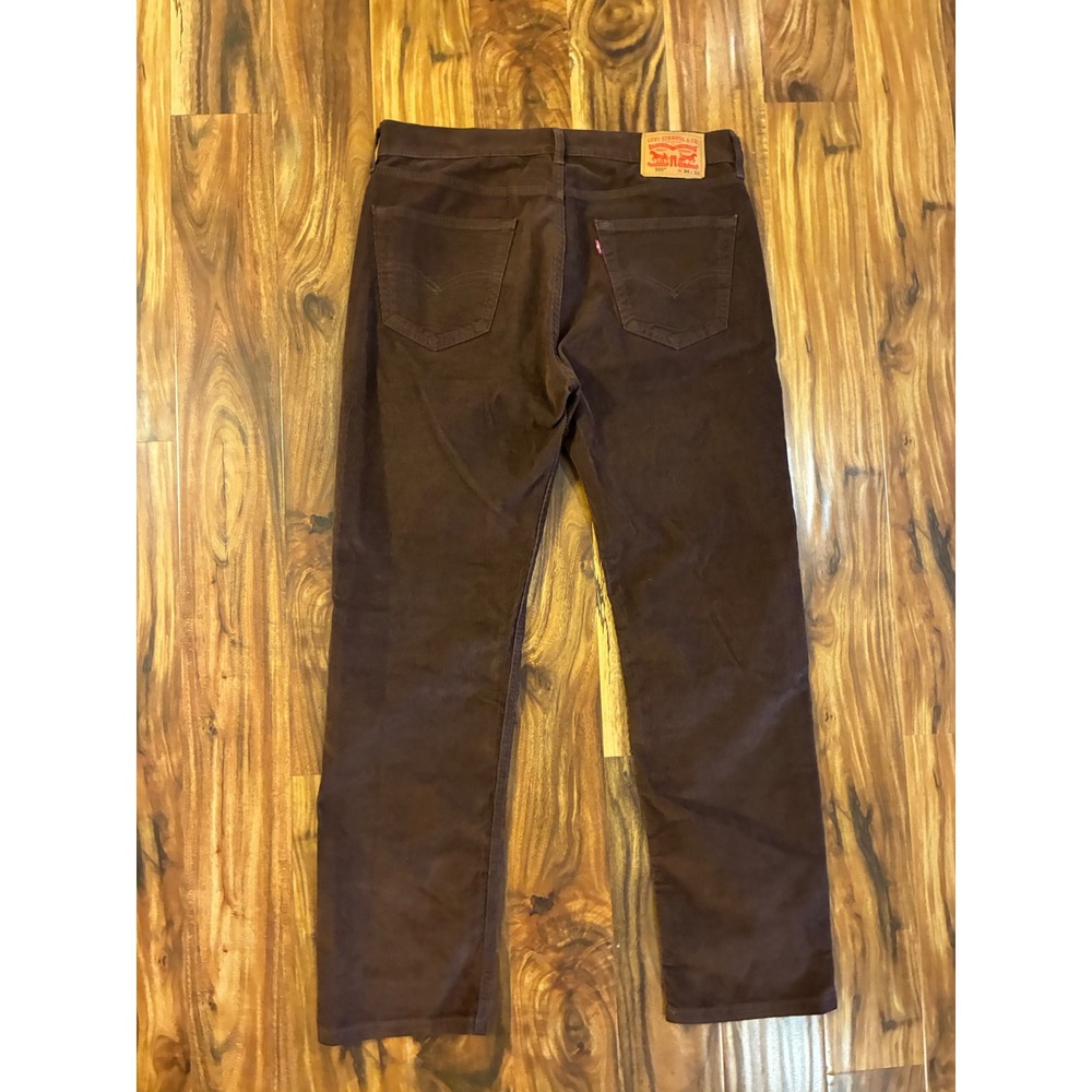 Levis 505 Regular Fit Corduroy Pants Brown Straight Leg 34x32 Mens Cords - Picture 3 of 9